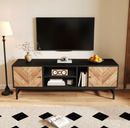 Moderný čierno-drevený TV stolík 150