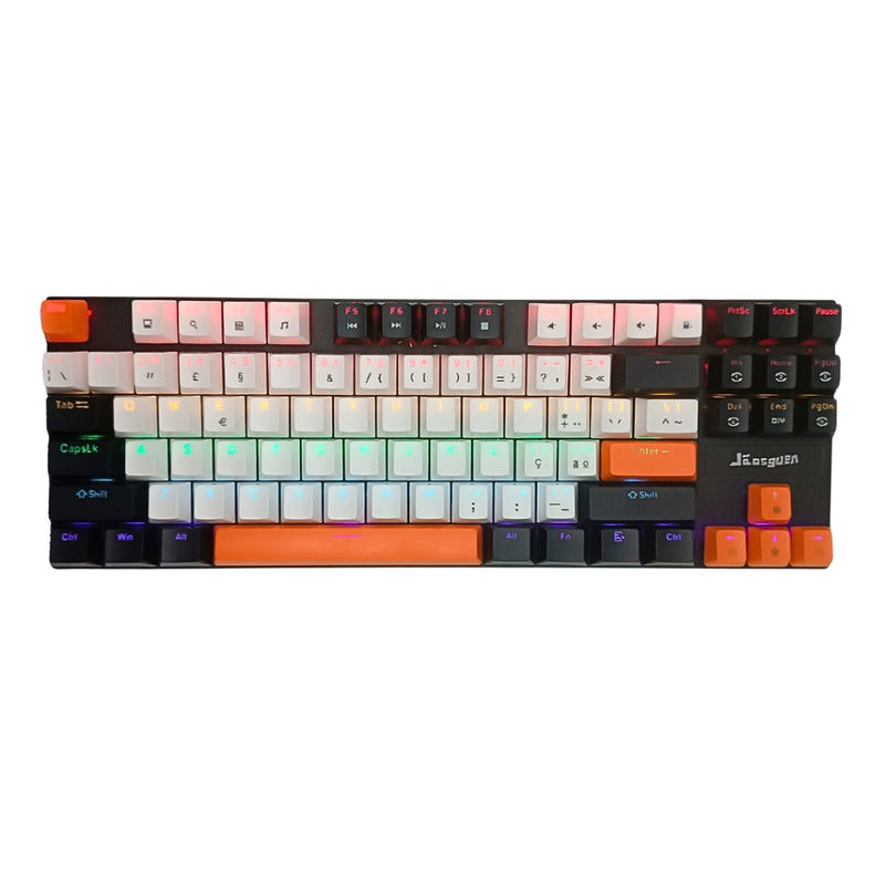 Teclado Gamer Mecânico Rgb Com Fio Usb 87 teclas Blue/Red Switch Rgb Usb Pc Ps4 Xbox Idioma Português