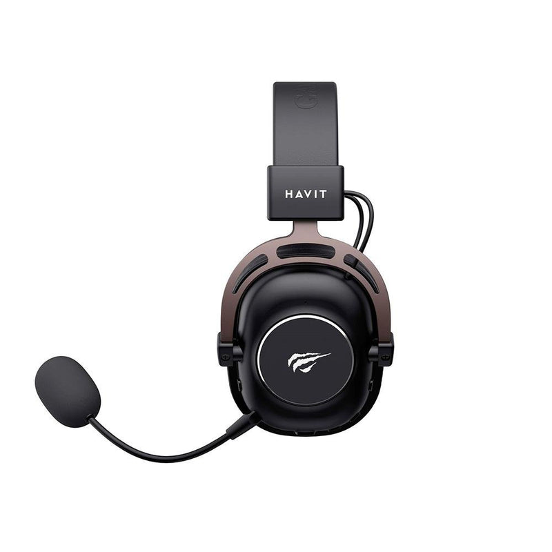 Headset Gamer Profissional Sem Fio Havit H2002YG, Driver 50mm, Wireless, USB-C e 3.5mm, Preto