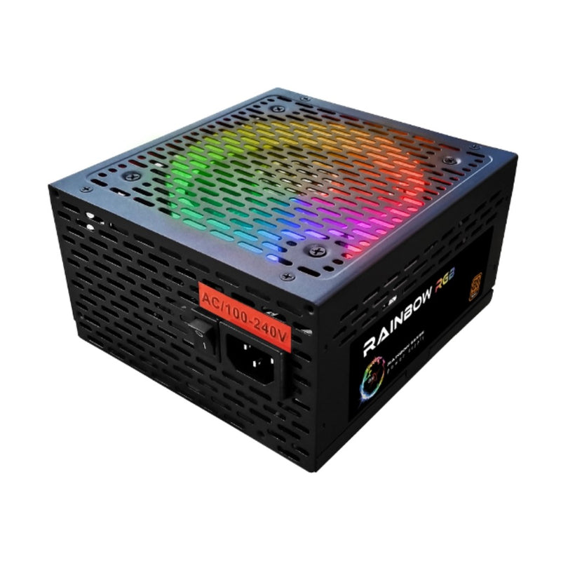 Fonte Atx 650w Rainbow Led Rgb Bivolt Automatica PFC Ativo 80 Plus Bronze BRX RB650W